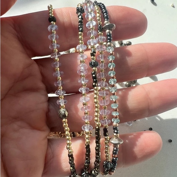 Set of 2 Snow Moon Upcycled La Lune Bracelets - Picture 3 of 6